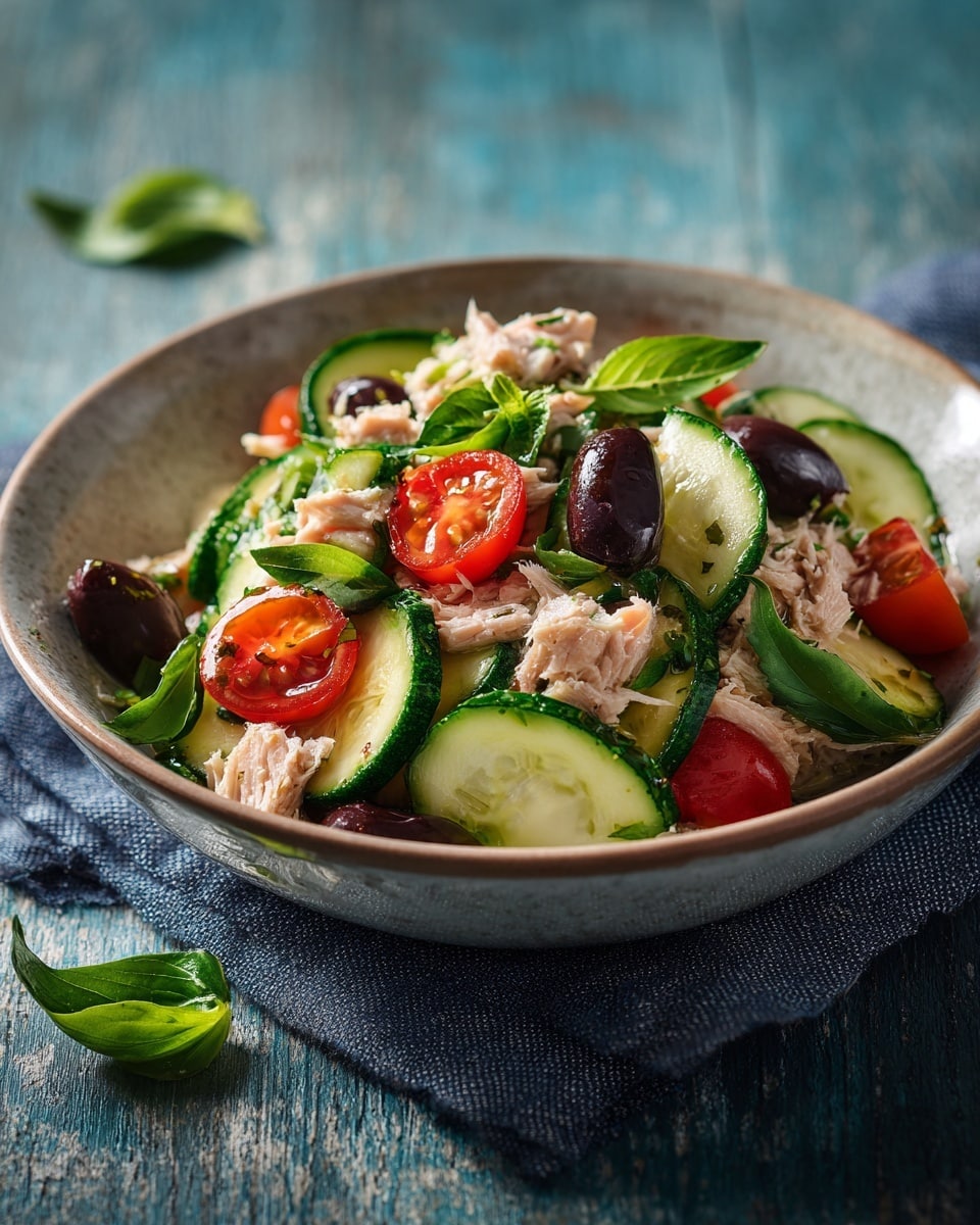 Mediterranean Tuna Salad with Creamy Feta Dressing Recipe - Recipe Image