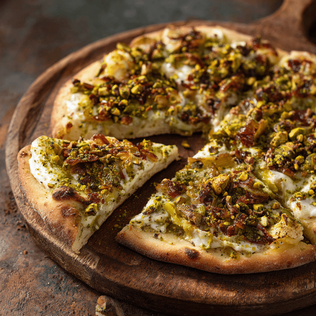 Three-Cheese White Pizza with Pesto Recipe - Recipe Image