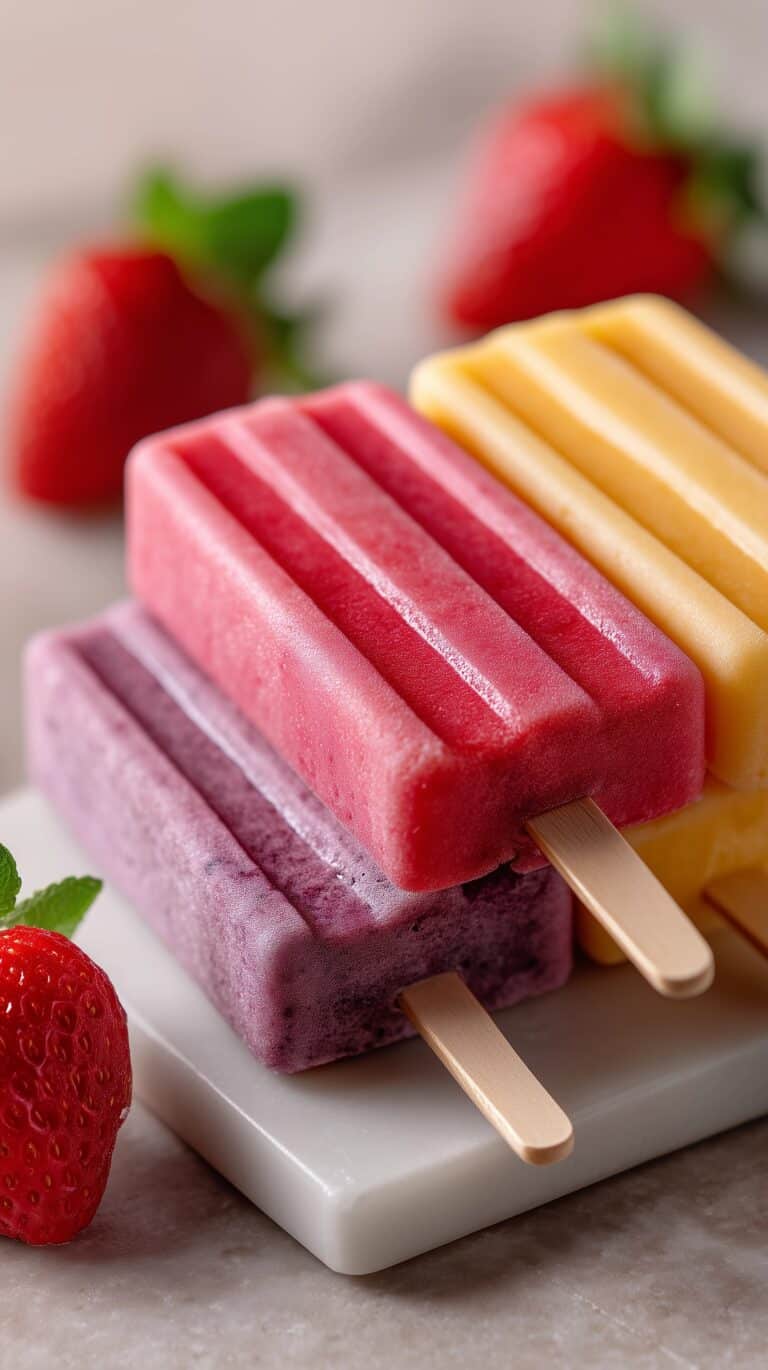 Homemade Strawberry Popsicles Recipe