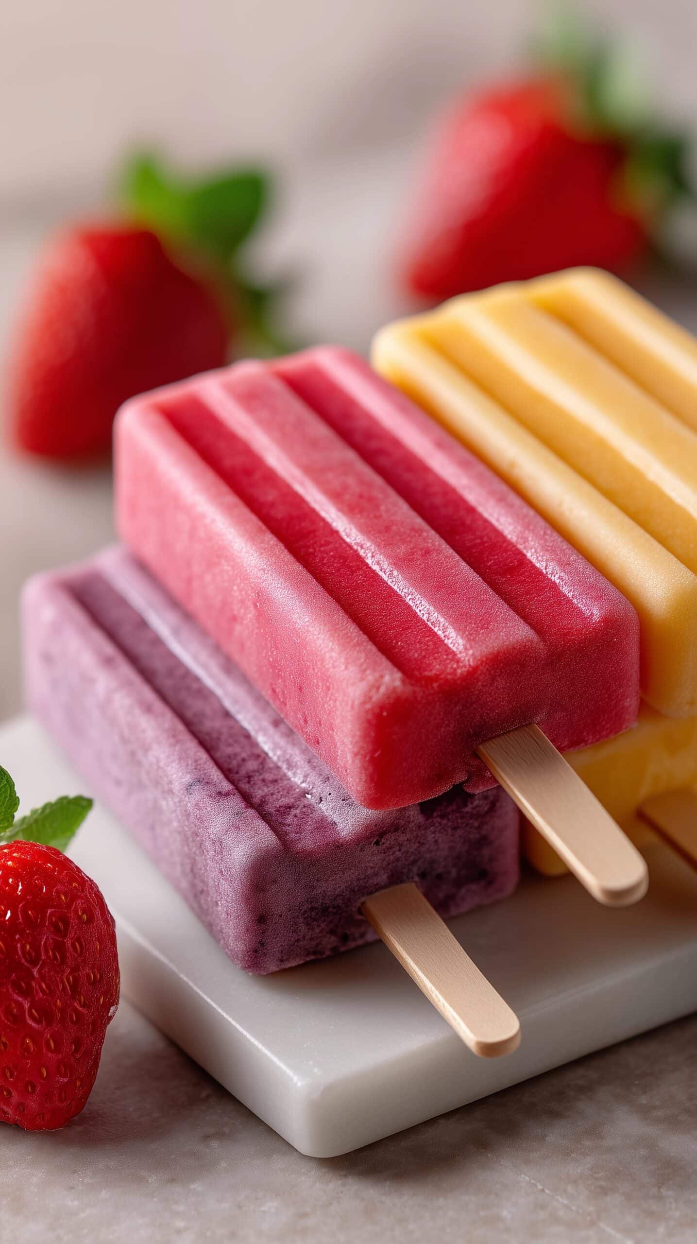 Homemade Strawberry Popsicles Recipe
