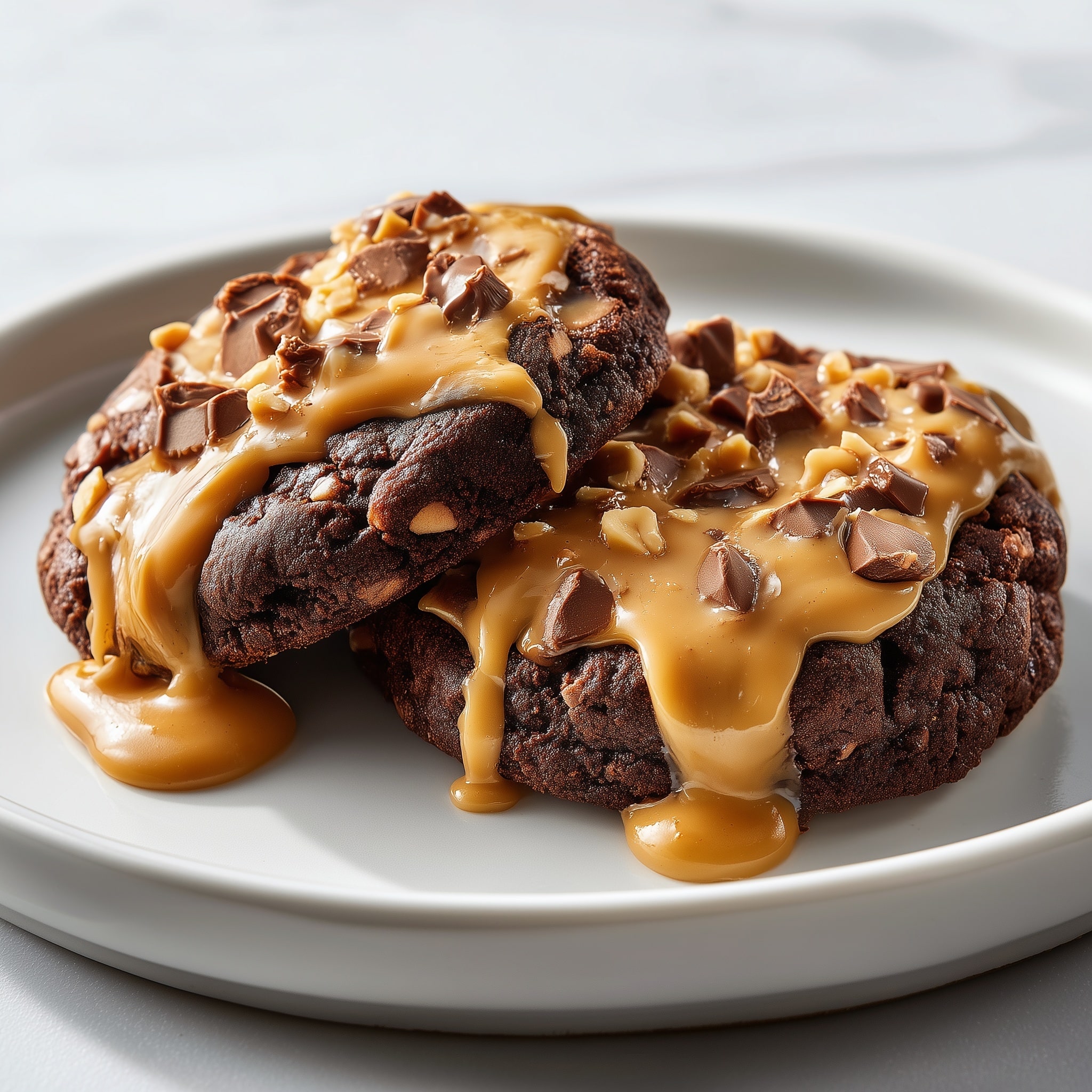 Double Chocolate Salted Caramel Cookies Recipe - Recipe Image