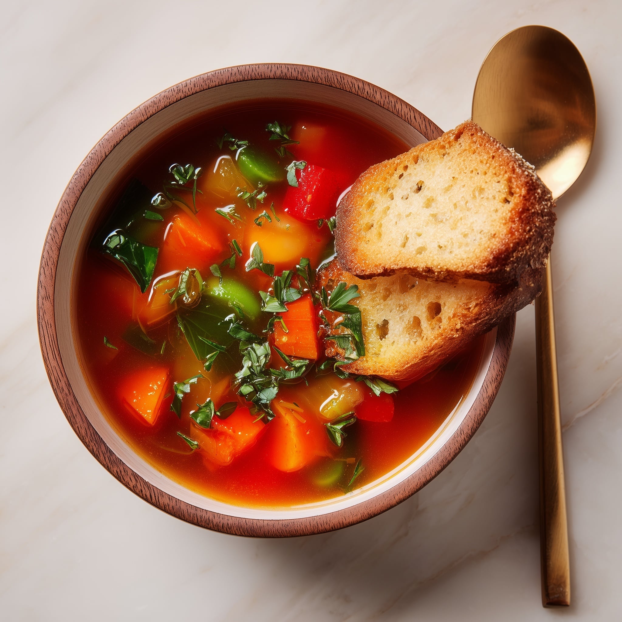 Hearty Minestrone Soup with Bacon and Vegetables Recipe - Recipe Image