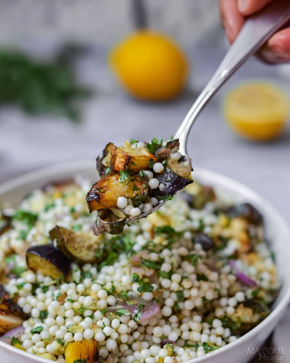 Roasted Eggplant Israeli Couscous Recipe - Recipe Image