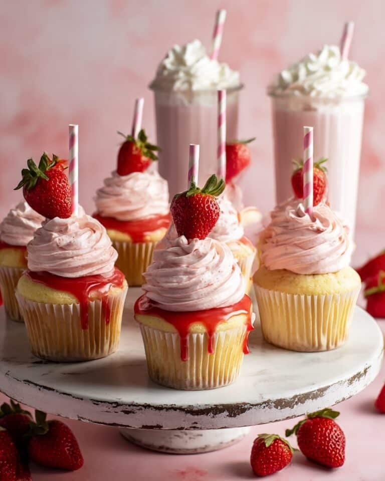 Strawberry Milkshake Cupcakes Recipe