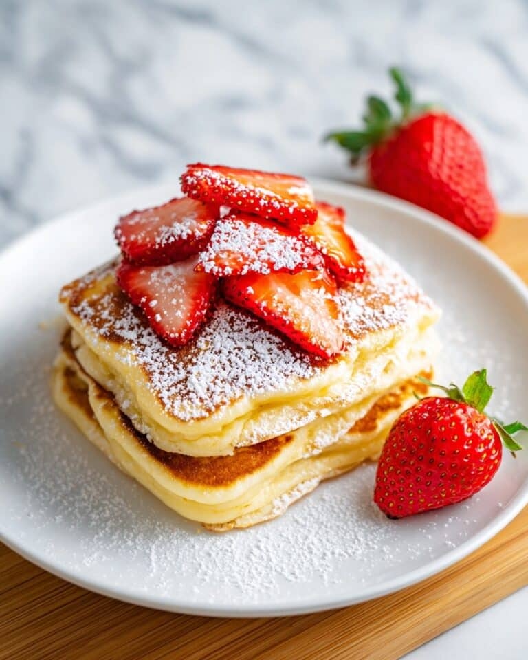 Quick & Easy Cottage Cheese Oven Pancakes with Strawberries Recipe
