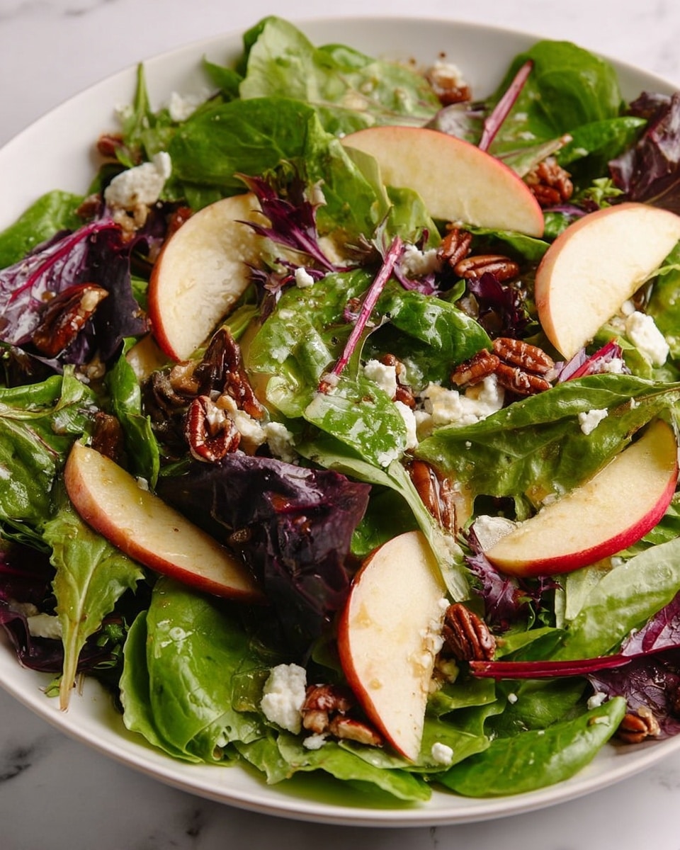 Apple Salad with Candied Pecans, Blue Cheese, and Cranberries Recipe