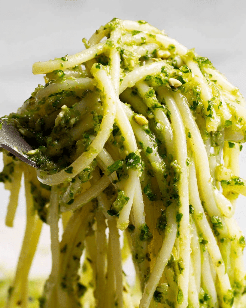 Green Ginger Rice Noodles with Chicken and Crispy Shallots Recipe