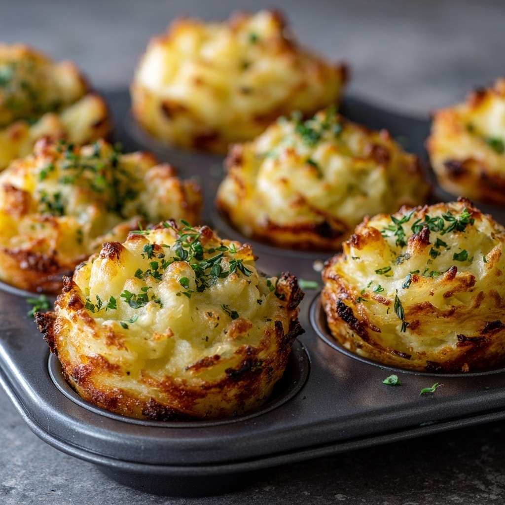 Cheesy Potato Gratin Stacks in Muffin Tin Recipe