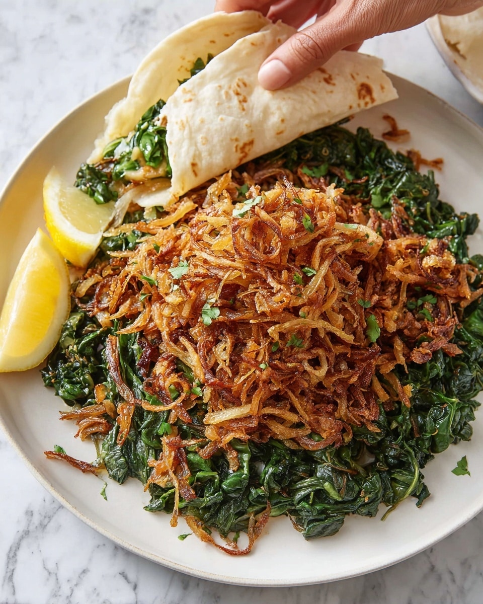 Dandelion Greens with Fried Onions Recipe