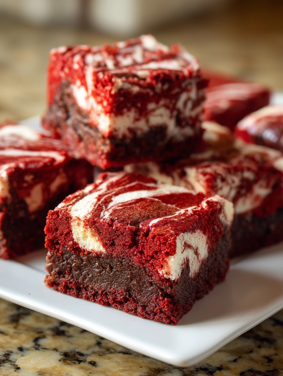 Easy Red Velvet Brownies with Cake Mix Recipe