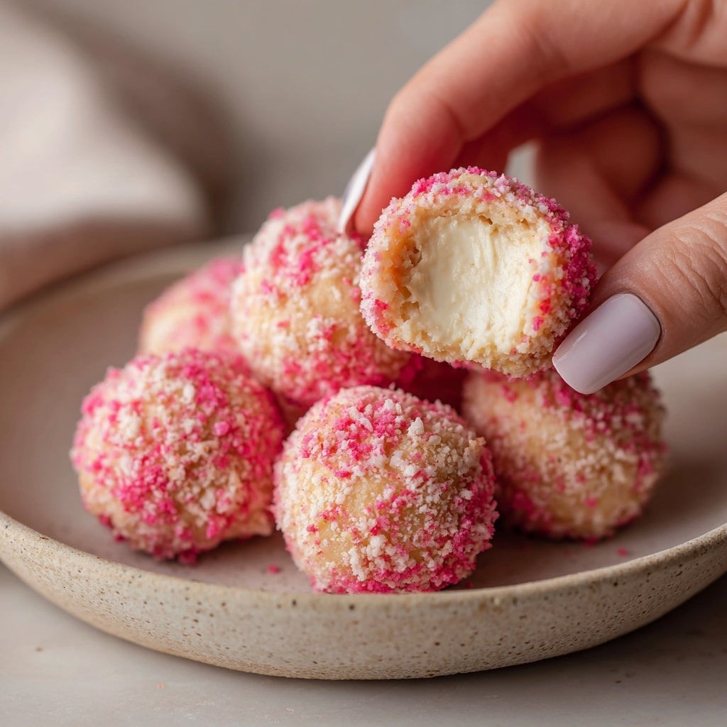 No-Bake Pink Velvet Cheesecake Bites Recipe - Recipe Image