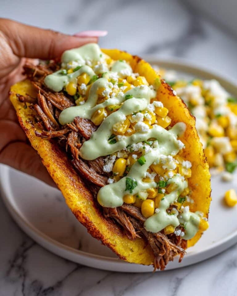 Braised Brisket Tacos with Street Corn and Jalapeño Lime Ranch Recipe