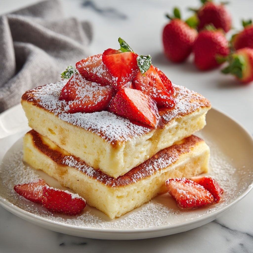 Quick & Easy Cottage Cheese Oven Pancakes with Strawberries Recipe - Recipe Image