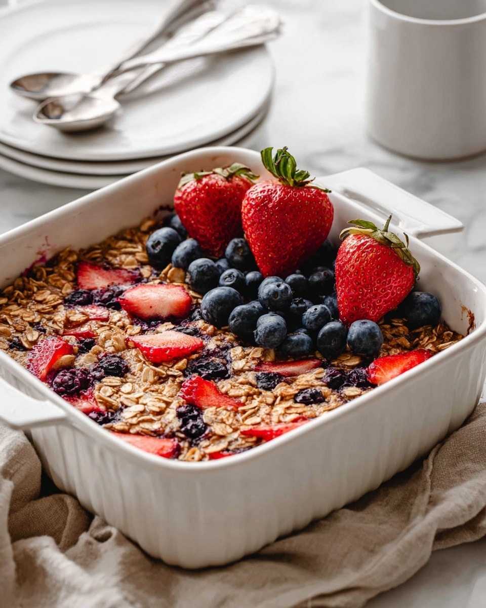 Vegan Baked Oatmeal with Berries Recipe - Recipe Image