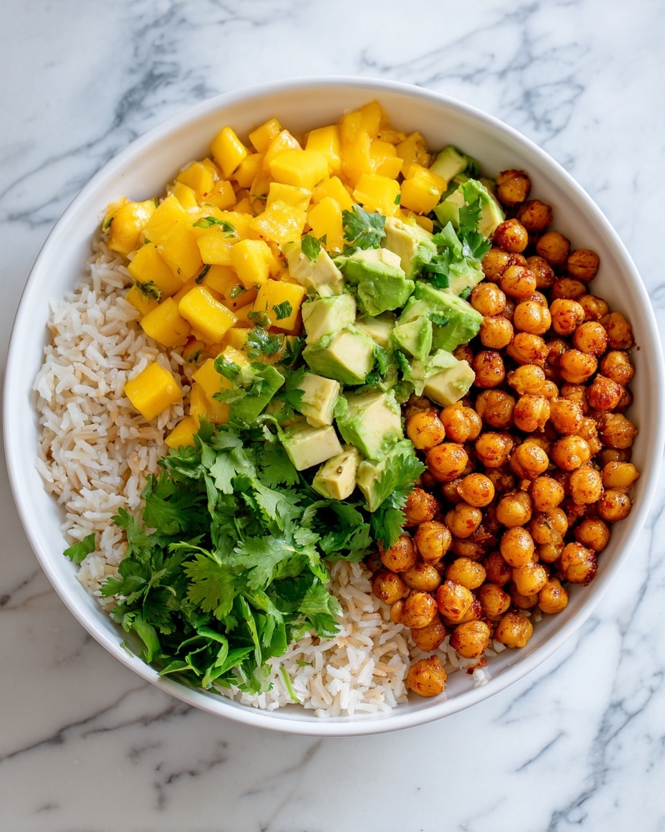 Mango Chickpea Salad with Crispy Tofu and Lime Dressing Recipe - Recipe Image