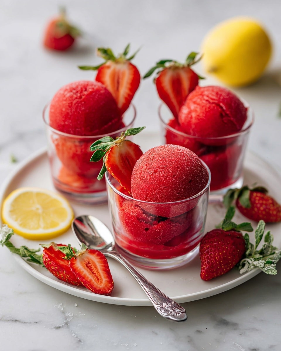 Refreshing Strawberry Sorbet Recipe - Recipe Image