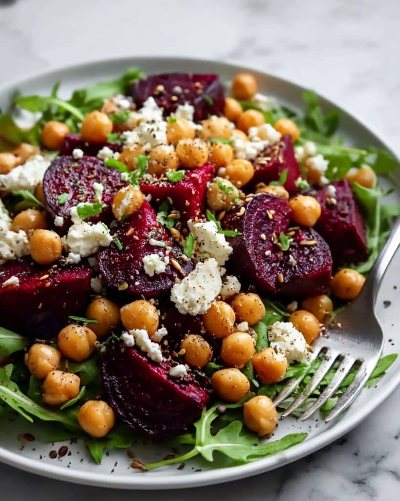 Roasted Beet and Chickpea Salad with Feta and Fresh Herbs Recipe