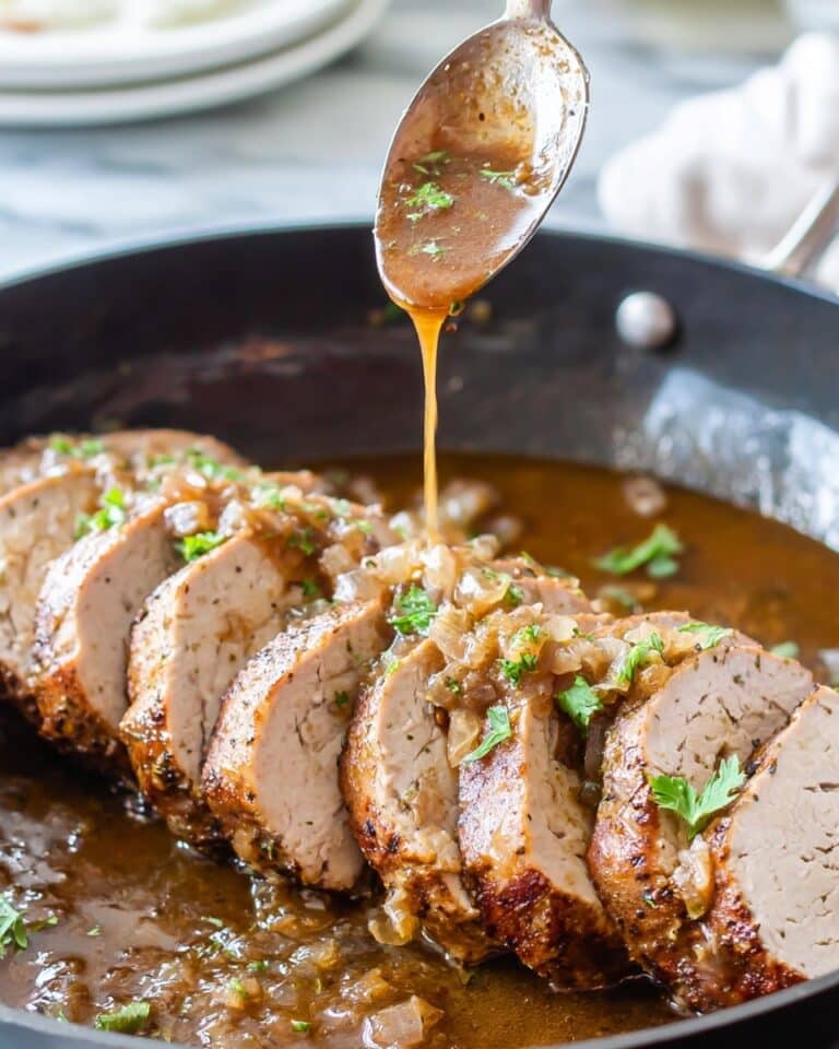Roasted Pork Tenderloin with Garlic Sauce Recipe