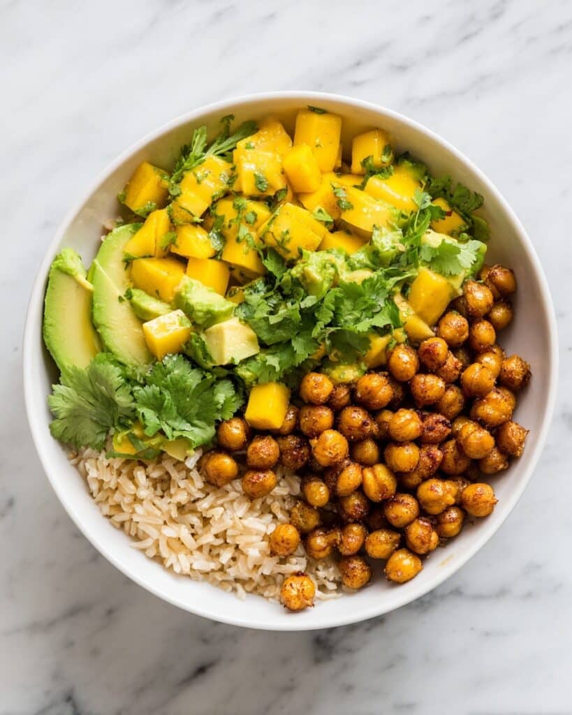 Mango Chickpea Salad with Crispy Tofu and Lime Dressing Recipe