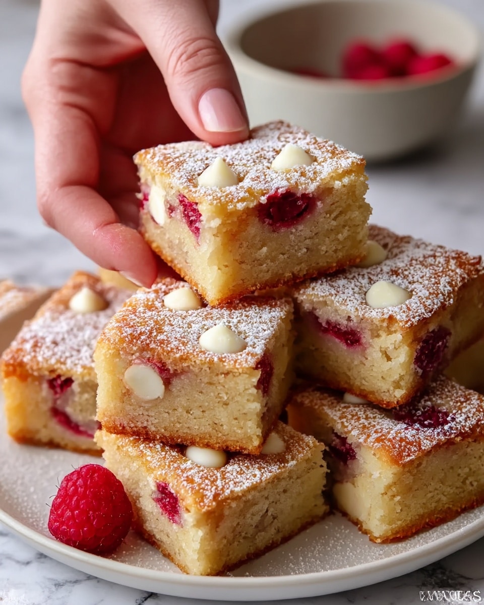 White Chocolate Raspberry Blondies Recipe - Recipe Image