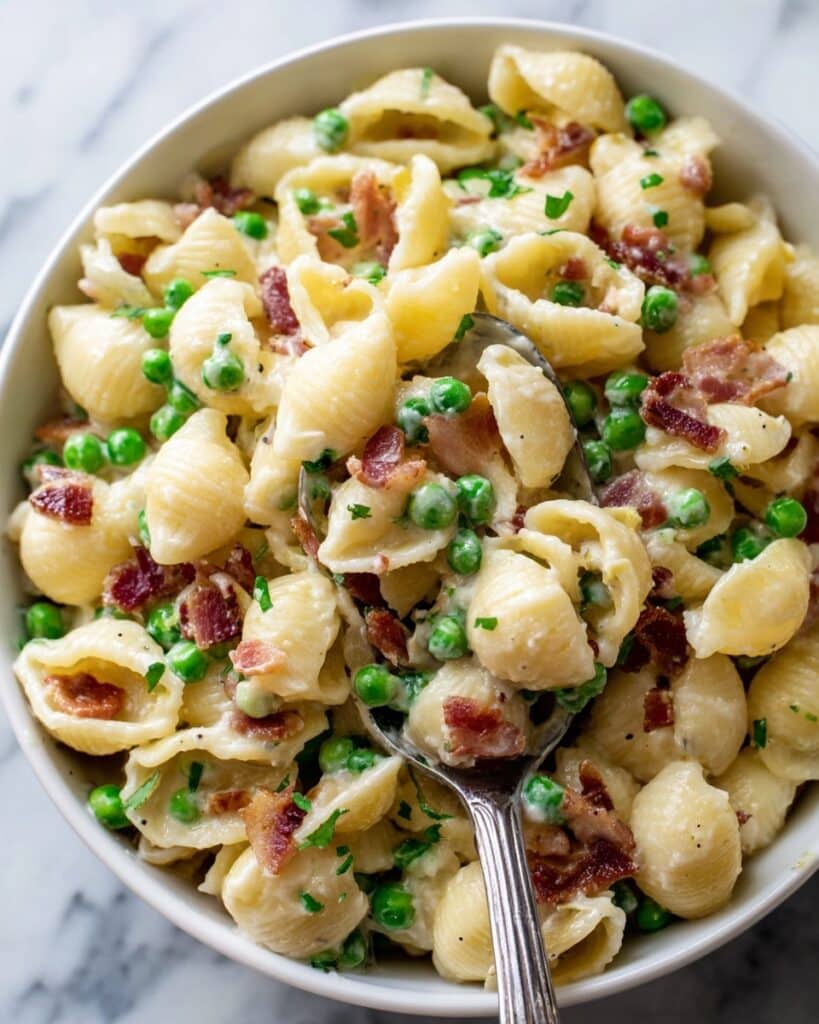 Creamy Bacon and Pea Pasta Salad Recipe