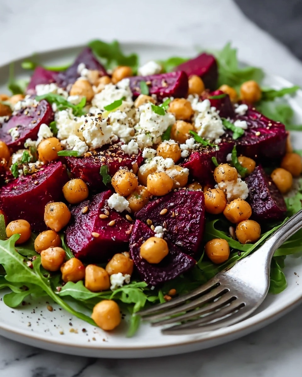 Roasted Beet and Chickpea Salad with Feta and Fresh Herbs Recipe - Recipe Image