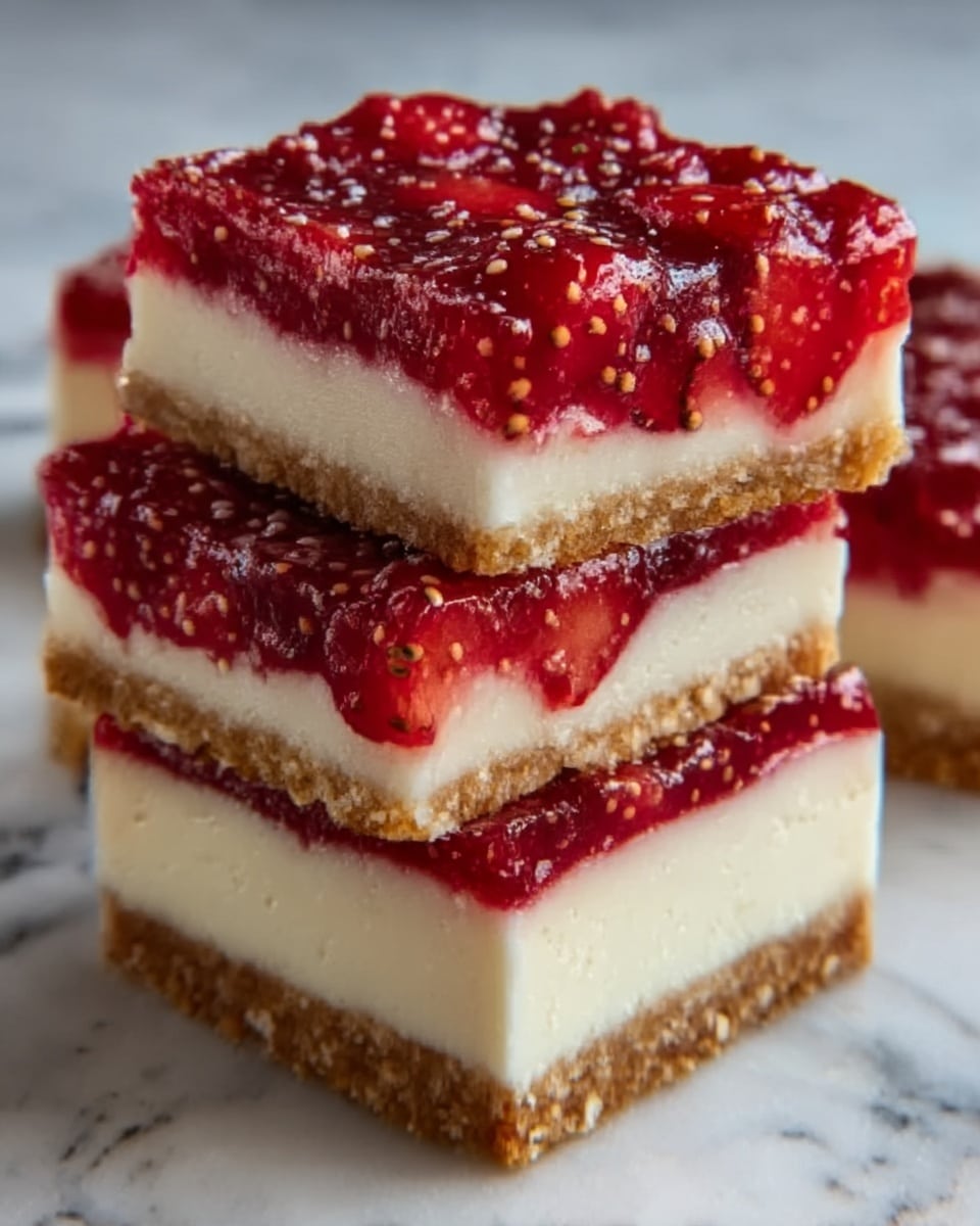 Classic Strawberry Pretzel Salad Bars Recipe - Recipe Image