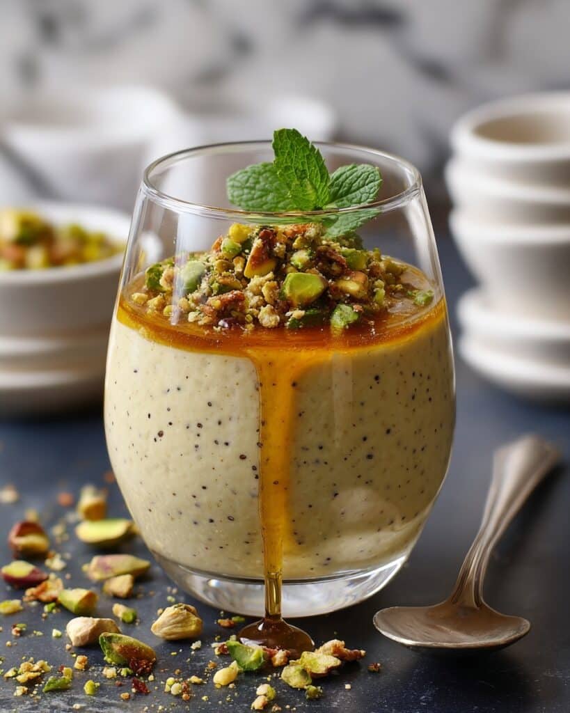 Sea Salt & Olive Oil Parfait with Pistachio Crunch Delight Recipe